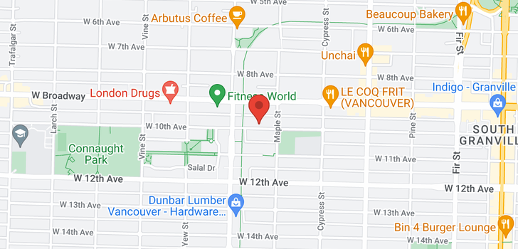 map of 2021 W 10TH AVENUE